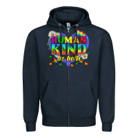 Navy LGBTQ Pride Human Kind Be Both Zipper Hoodie - BundleAndBundleShop