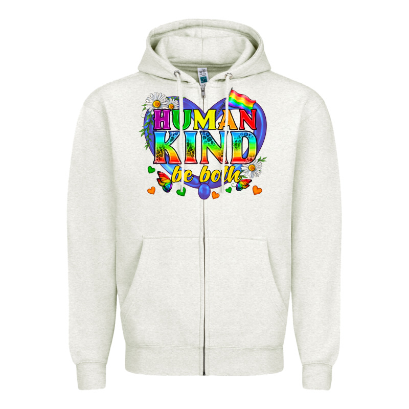 Lgbtq Pride Human Kind Be Both Zipper Hoodie by BundleAndBundleShop | Teevron