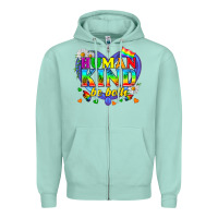 Seafoam LGBTQ Pride Human Kind Be Both Zipper Hoodie - BundleAndBundleShop