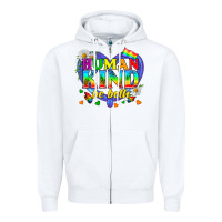 White LGBTQ Pride Human Kind Be Both Zipper Hoodie - BundleAndBundleShop