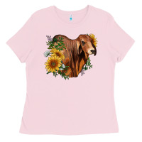 Brahman Bull With Sunflowers Ladies Tee | Teevron