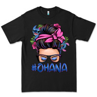 Black ohana stitch messy bun Premium Tee - Zillion Design Studio