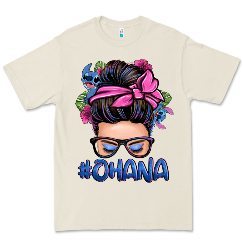 Ohana Stitch Messy Bun Premium Tee by Zillion Design Studio | Teevron