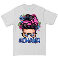 Dove Grey ohana stitch messy bun Premium Tee - Zillion Design Studio