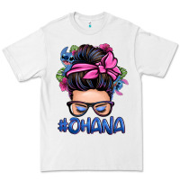 White ohana stitch messy bun Premium Tee - Zillion Design Studio