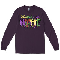 Plum welcome to our home Long Sleeve Tee - MaliasSmallBusiness