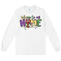 White welcome to our home Long Sleeve Tee - MaliasSmallBusiness