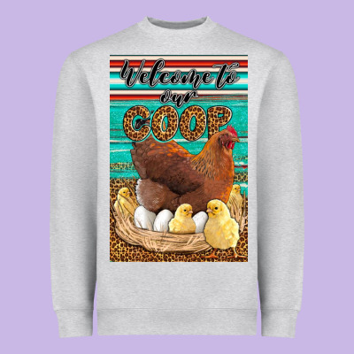 Western Welcome To Our Coop Heavyweight Sweatshirt Designed By Lillyallendesigns