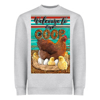 Heather Grey Western Welcome To Our Coop Heavyweight Sweatshirt - LillyAllenDesigns