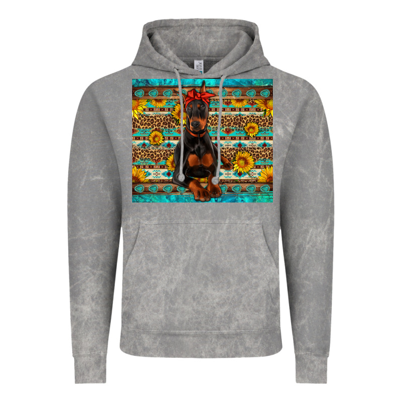 Doberman With Western Background Vintage Hoodie by Artiststas | Teevron