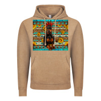 Vintage Coffee doberman with western background Vintage Hoodie - Artiststas