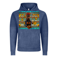 Vintage Denim doberman with western background Vintage Hoodie - Artiststas