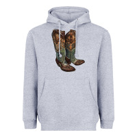 Heather Grey cowgirl boots Heavyweight Hoodie - RanaPortraitStore