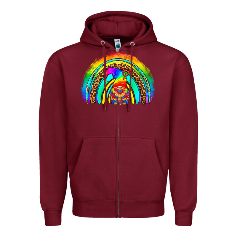 Lgbtq Pride Gnome Rainbow Zipper Hoodie by BundleAndBundleShop | Teevron