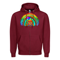 Burgundy LGBTQ Pride Gnome Rainbow Zipper Hoodie - BundleAndBundleShop