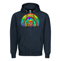 Navy LGBTQ Pride Gnome Rainbow Zipper Hoodie - BundleAndBundleShop