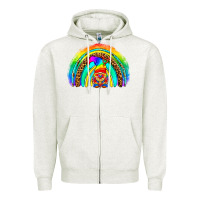 Oatmeal Heather LGBTQ Pride Gnome Rainbow Zipper Hoodie - BundleAndBundleShop