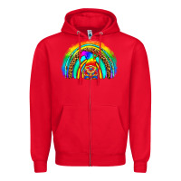 Red LGBTQ Pride Gnome Rainbow Zipper Hoodie - BundleAndBundleShop
