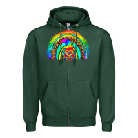 Sports Green LGBTQ Pride Gnome Rainbow Zipper Hoodie - BundleAndBundleShop