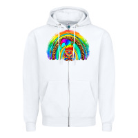White LGBTQ Pride Gnome Rainbow Zipper Hoodie - BundleAndBundleShop