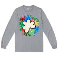 Heather Grey st patricks day shamrock autism Long Sleeve Tee - MaliasSmallBusiness