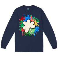 Navy st patricks day shamrock autism Long Sleeve Tee - MaliasSmallBusiness