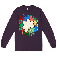 Plum st patricks day shamrock autism Long Sleeve Tee - MaliasSmallBusiness