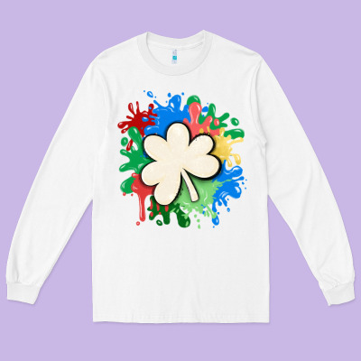 St Patricks Day Shamrock Autism Long Sleeve Tee Designed By Maliassmallbusiness