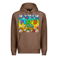 Chestnut LGBTQ+ proud ally with daisy Premium Hoodie - NancyCooperArtShop