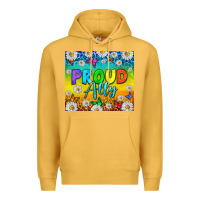 Mustard LGBTQ+ proud ally with daisy Premium Hoodie - NancyCooperArtShop