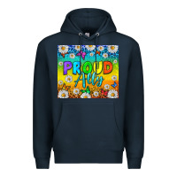 Navy LGBTQ+ proud ally with daisy Premium Hoodie - NancyCooperArtShop