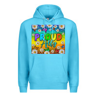 Ocean Blue LGBTQ+ proud ally with daisy Premium Hoodie - NancyCooperArtShop