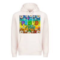 Pale Pink LGBTQ+ proud ally with daisy Premium Hoodie - NancyCooperArtShop