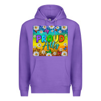 Purple LGBTQ+ proud ally with daisy Premium Hoodie - NancyCooperArtShop