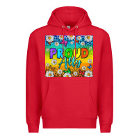Red LGBTQ+ proud ally with daisy Premium Hoodie - NancyCooperArtShop