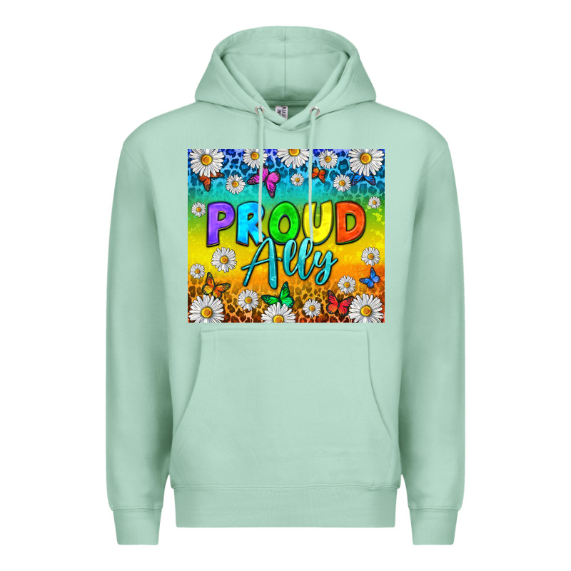 Lgbtq+ Proud Ally With Daisy Premium Hoodie by NancyCooperArtShop | Teevron