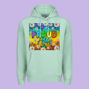 Lgbtq+ Proud Ally With Daisy Premium Hoodie Designed By Nancycooperartshop