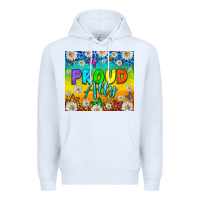 White LGBTQ+ proud ally with daisy Premium Hoodie - NancyCooperArtShop