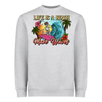 Heather Grey Life is a beach make waves skeleton Heavyweight Sweatshirt - NancyCooperArtShop