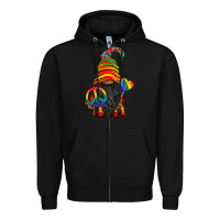 Black LGBTQ+ Pride Gnome With Candy Zipper Hoodie - BundleAndBundleShop
