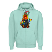 Seafoam LGBTQ+ Pride Gnome With Candy Zipper Hoodie - BundleAndBundleShop