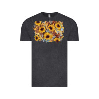 Vintage Black sunflower glitter leather background Vintage Tee - AdoDesignShop