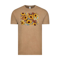 Vintage Coffee sunflower glitter leather background Vintage Tee - AdoDesignShop