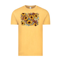 Vintage Mustard sunflower glitter leather background Vintage Tee - AdoDesignShop