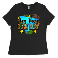 Black hey there cowboy Ladies Tee - Zillion Design Studio