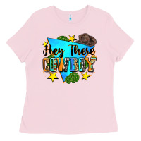 Bubblegum Pink hey there cowboy Ladies Tee - Zillion Design Studio