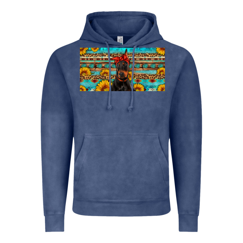 Doberman With Sunflowers License Plate Vintage Hoodie by Artiststas | Teevron