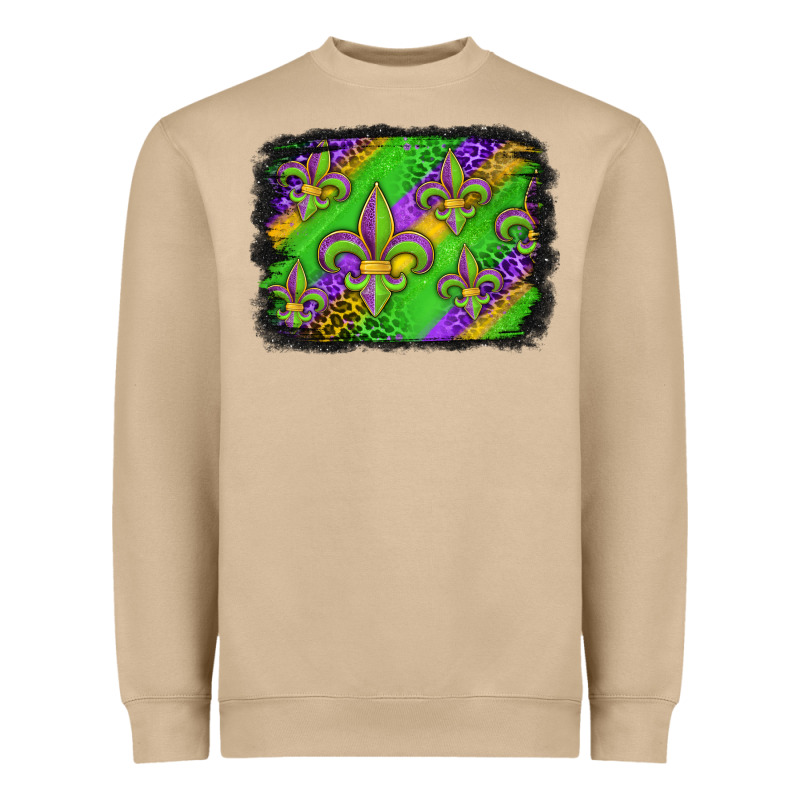 Mardi Gras Fleur De Lis Background Heavyweight Sweatshirt by Jasminsmagicworld | Teevron