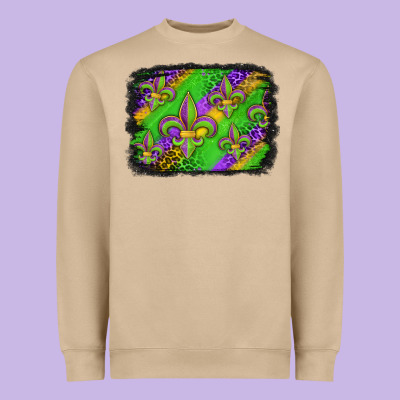 Mardi Gras Fleur De Lis Background Heavyweight Sweatshirt Designed By Jasminsmagicworld