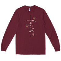 Burgundy faith cross Long Sleeve Tee - MaliasSmallBusiness